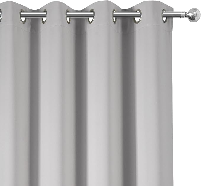 LEMOMO Light Grey Blackout Curtains 42 x 63 Inch Length/Set of 2 Curtain - Image 5