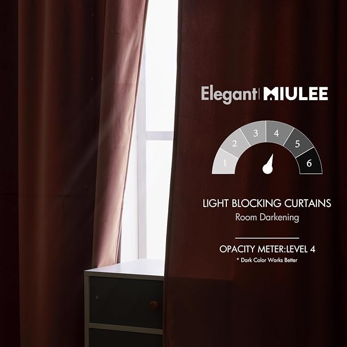 MIULEE Velvet Curtains 84 inches 2 Panels - Image 5