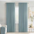 MIULEE Slate Blue Back Tab Blackout Curtains 72 Inches Long 2 Panels Set by MIULEE
