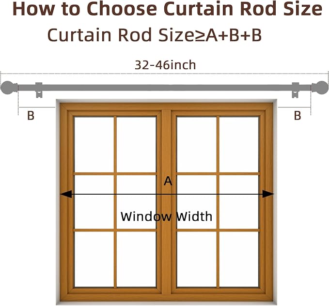 SMODBRODRE Black Curtain Rods for Window 28 to 48, 5/8 inch Small Decorative - Image 5
