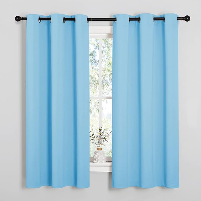 NICETOWN Light Blue Curtains for Nursery, Thermal Insulated Grommet Room by NICETOWN