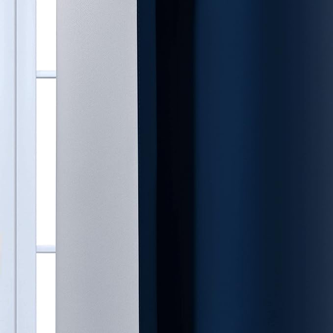 Yakamok Blue and Greyish White Ombre Curtains, Room Darkening Gradient Color - Image 4