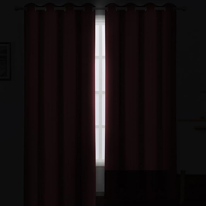 LEMOMO Burgundy Red Thermal Blackout Curtains/52 x 108 Inch/Set of 2 Panels - Image 3
