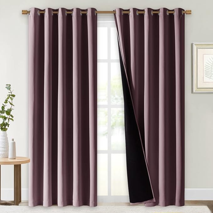NICETOWN 100% Blackout Window Curtain Panels, Cold and Full Light Blocking by NICETOWN