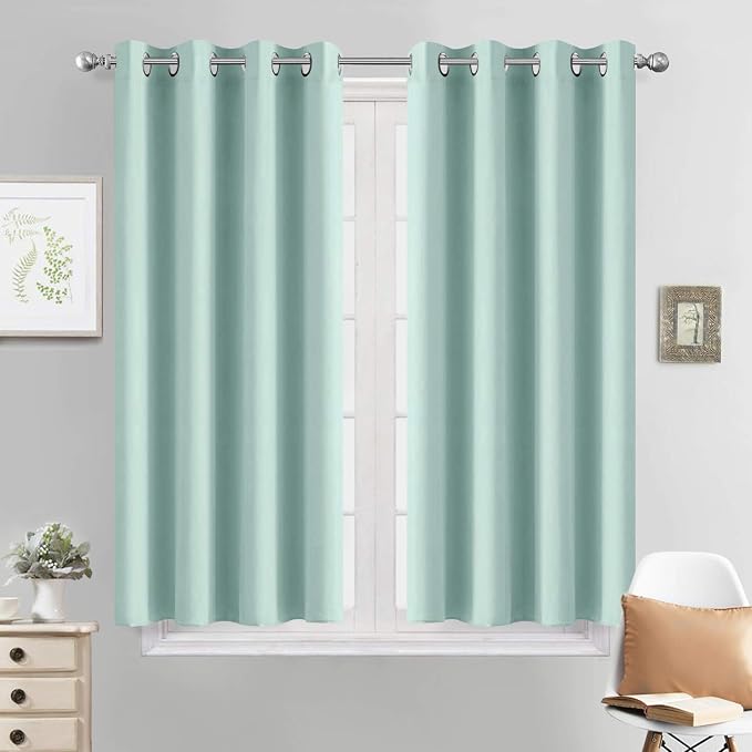 Yakamok Aqua Blackout Curtains, Thermal Insulated Light Blocking Blackout Drapes by Yakamok