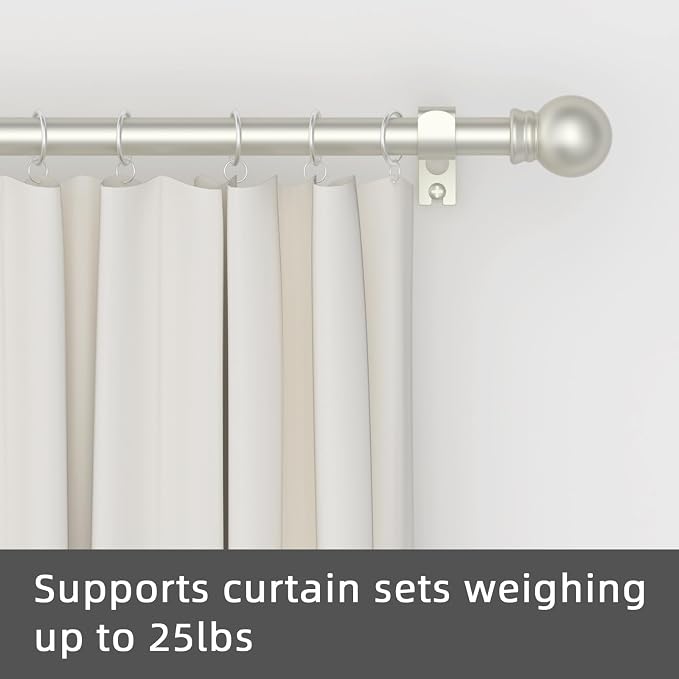 GXOACKJ Curtain Rods for windows 32-48 inch, 5/8 inch Decorative Nickel - Image 4
