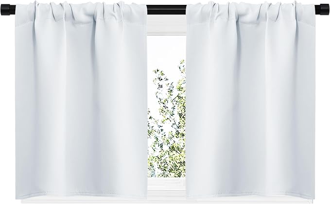 NICETOWN Greyish White Window Curtain Panels - Image 2
