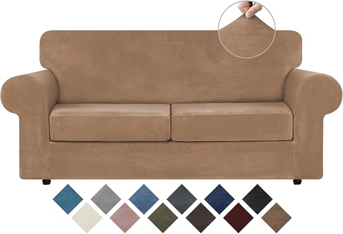 WEERRW Velvet Couch Covers for 2 Cushion Couch Sofa by WEERRW
