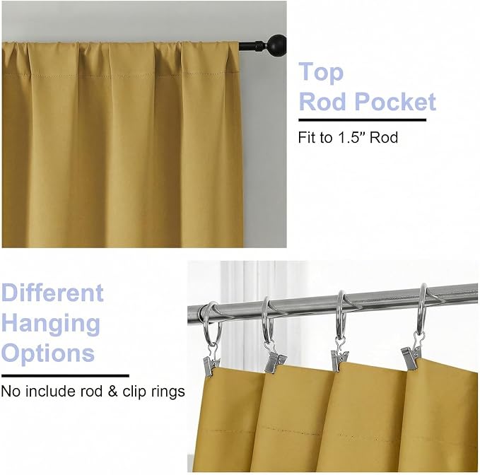 Simplebrand Ava Bright Gold Blackout Curtains - Image 4