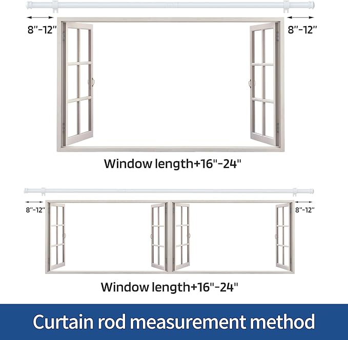 Small Curtain Rods for Windows 30" to 60" 5/8 Inch Standard Decorative White - Image 3