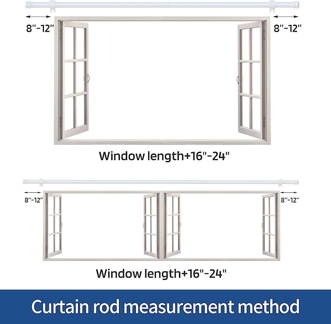 Curtain Rods 2 Pack 5/8 inch Black Curtain Rods - Image 5