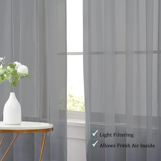 Chyhomenyc Charcoal Grey Sheer Valances - Image 8