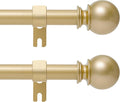 Gold Curtain Rod for Windows 48 to 84 or 88 Inch, 2 Pack 5/8 Inch Diameter by Poskena