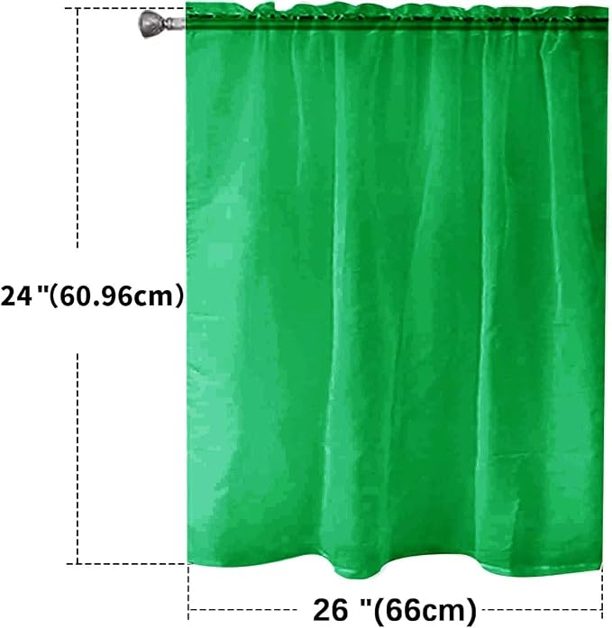 SpaceDresser Basic Rod Pocket Sheer Voile Window Curtain Panels Green 1 Pair 2 - Image 2