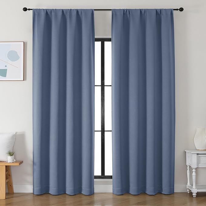 Simplebrand Ava Denim Blackout Curtains by Simplebrand