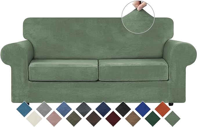 WEERRW Velvet Couch Covers for 2 Cushion Couch Sofa by WEERRW