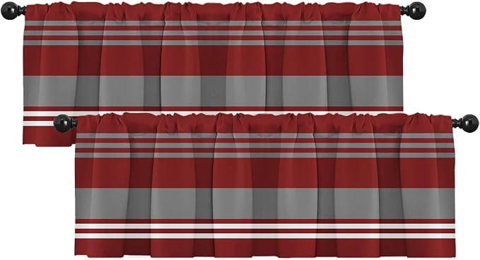 Emvency 2 Pack Valances Window Treatments, 52x18 Inch Rod Pocket Valances by Emvency