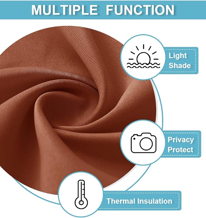 RYB HOME Blackout Curtains for Bedroom Living Room 72 inches Long, Thermal - Image 6