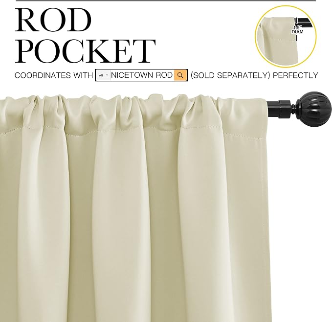 NICETOWN Kitchen Curtains, Short Blackout Curtains & Drapes, Home Decoration - Image 3
