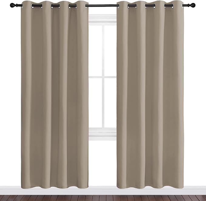 NICETOWN Taupe Blackout Curtains 78" Long - Image 2