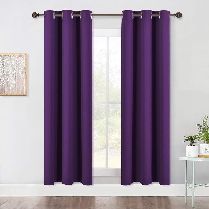 NICETOWN Blackout Window Curtains 70" L, 2 Panels, 34 inch, Royal Purple by NICETOWN