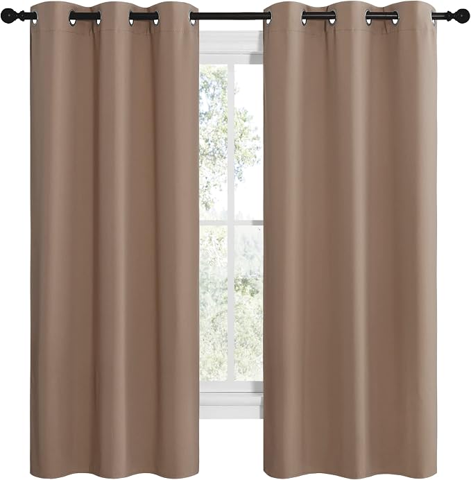 NICETOWN Short Window Treatment Thermal Insulated Solid Grommet Blackout - Image 2