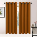 Yakamok Burnt Orange Blackout Curtains-Room Darkening Orange Thermal Insulated by Yakamok