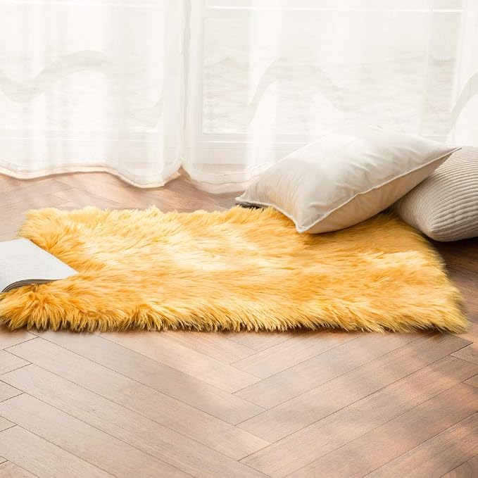 MIULEE Luxury Super Soft Fluffy Area Rug Faux Fur Rectangle Rug Decorative - Image 8