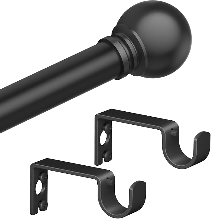 Black Curtain Rods for Bedroom by Authandis
