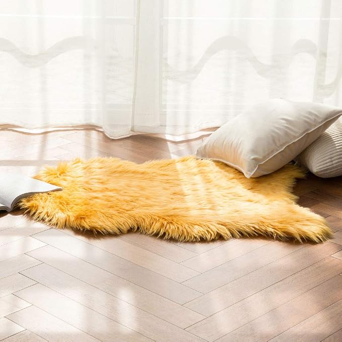MIULEE Luxury Super Soft Fluffy Area Rug Faux Fur Sheepskin Rug Decorative - Image 8