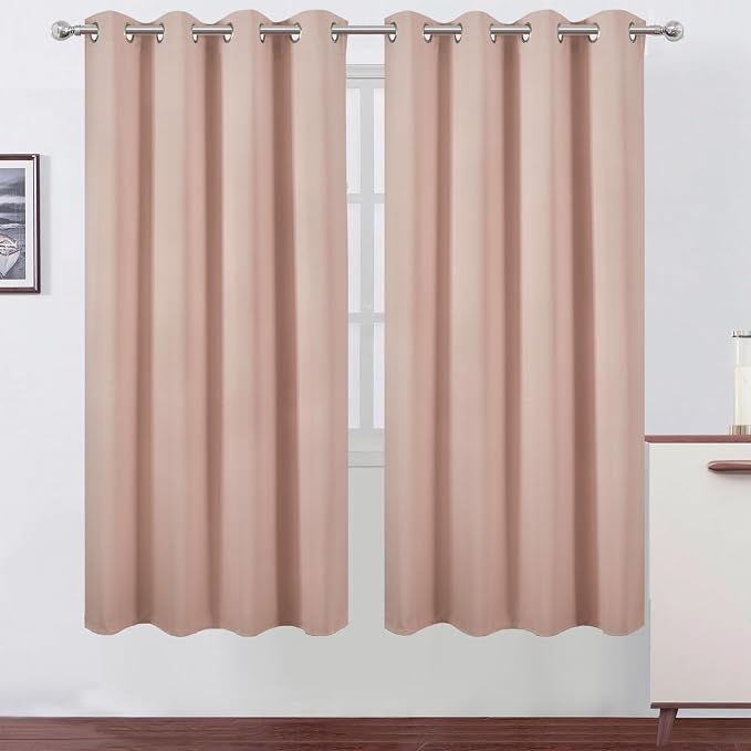 LEMOMO Blush Thermal Blackout Curtains/52 x 72 Inch/Set of 2 Panels Room by Lemomo