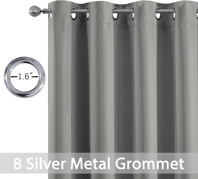 Yakamok Dove Grey Curtains 54 Inches Length Blackout Curtain - Image 2
