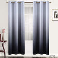 Gradient Color Ombre Blackout Curtains Thickening Polyester Eyelet Top Panels by SimpleHome