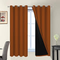 Yakamok Orange 100% Blackout Curtains, Total Blackout Lined Curtain Panels by Yakamok