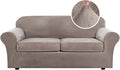 H.VERSAILTEX Real Velvet Plush 3 Piece Stretch Sofa Covers Couch Covers by HVERSAILTEX