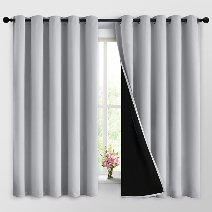 Yakamok 2 Thick Layers 100% Completely Blackout Window Curtains, Thermal by Yakamok