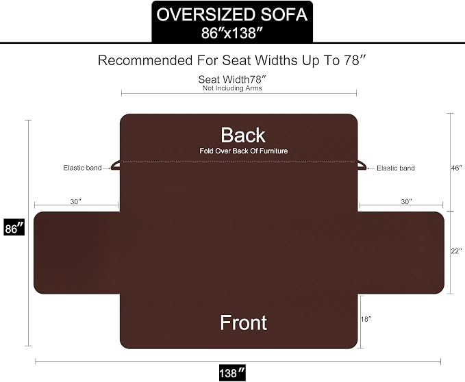U-NICE HOME Large Sofa Cover Reversible Couch Cover - Image 6