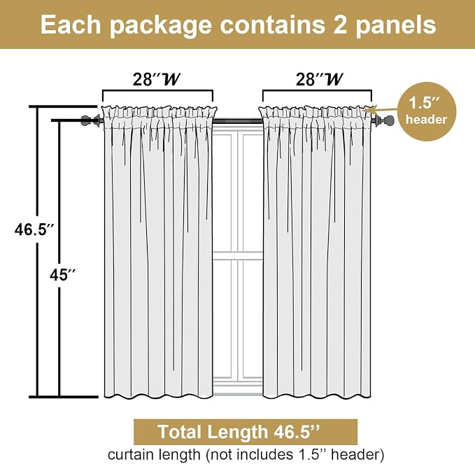 Lecloud Leia Blush Pink Sheer Curtains 45 Inch Length 2 Pcs, Rod Pockets - Image 3