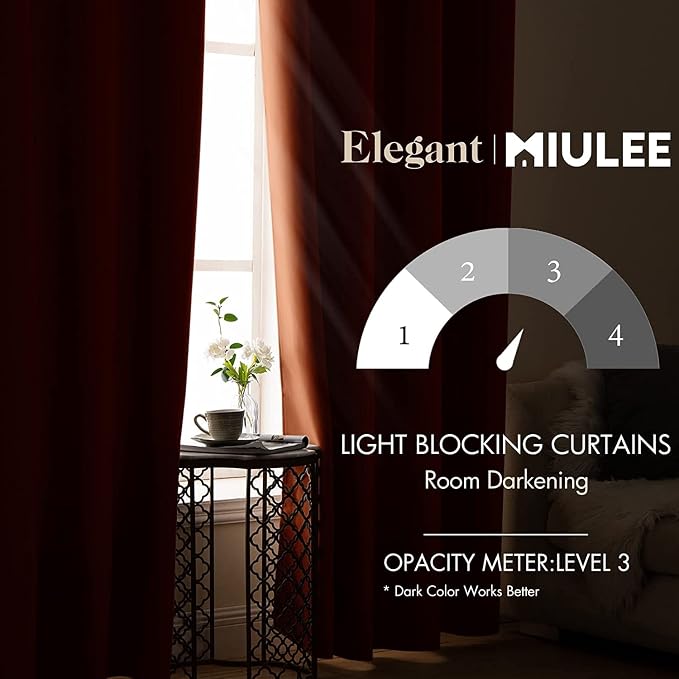 MIULEE 72" Long Room Darkening Curtains Thermal Insulated Drapes Solid Window - Image 2