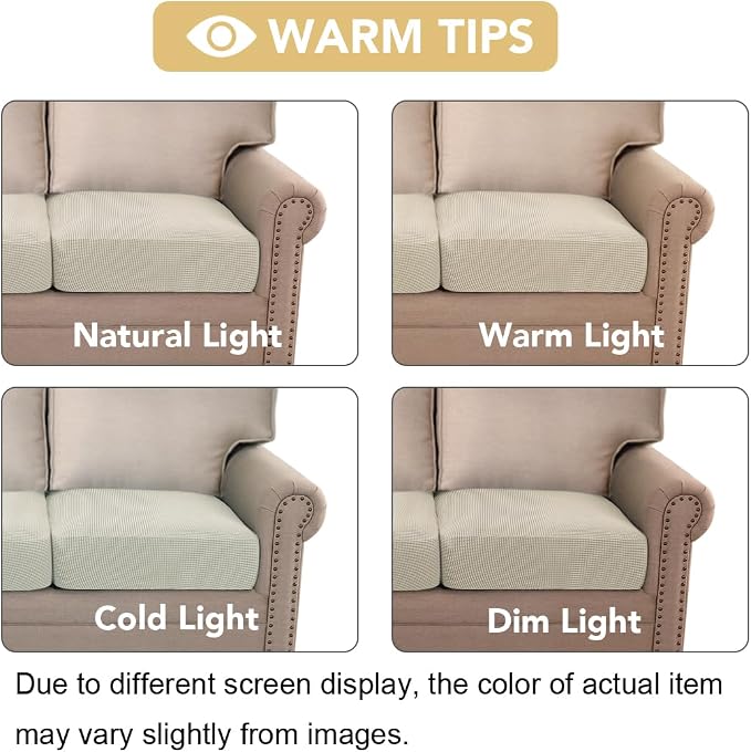 H.VERSAILTEX Super Stretch Individual Seat Cushion Covers Sofa Covers Couch - Image 7