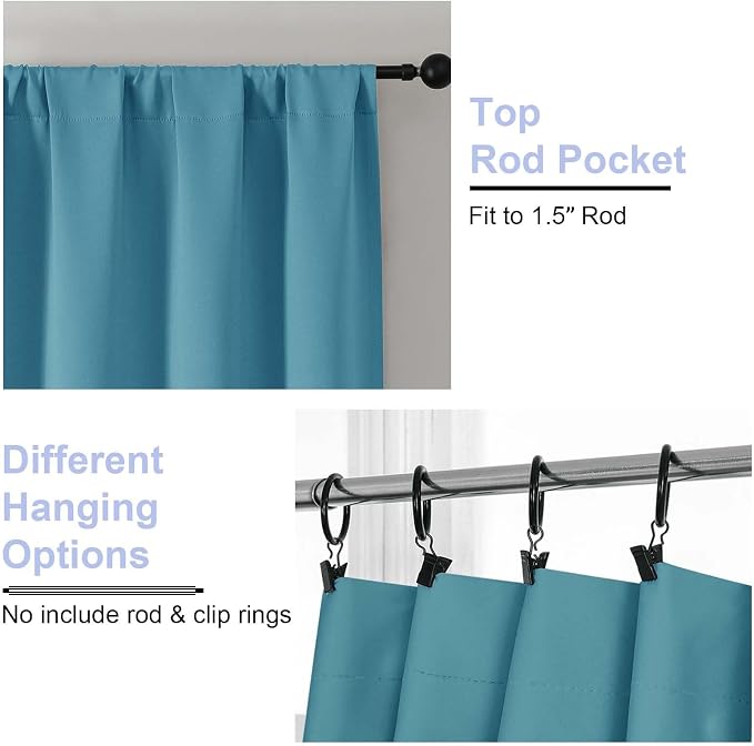 Simplebrand Ava Turquoise Blackout Curtains - Image 4