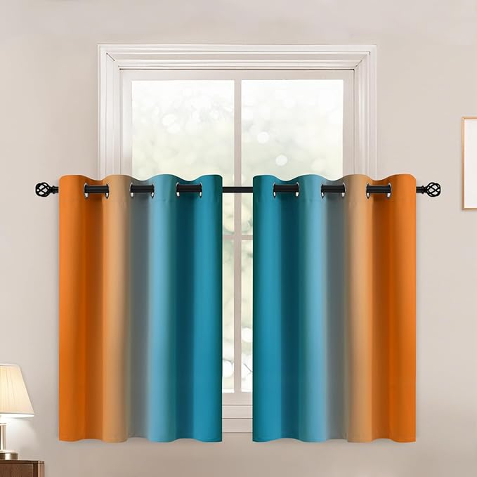 Yakamok Ombre Orange and Blue Curtains by Yakamok