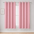 Blackout Curtains 66 x 54 Inch Long Pink Curtains Set of 2 Panels Room by Lemomo