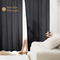 HOMEIDEAS Halloween Non-See-Through Black Privacy Sheer Curtains, 52 X 96 by HOMEIDEAS
