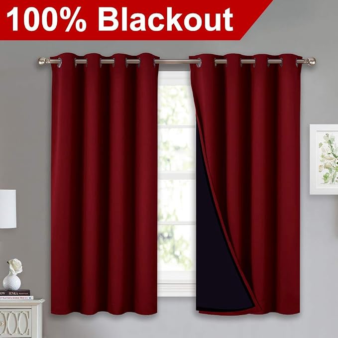 NICETOWN Kitchen Full Blackout Curtain Panels, Super Thick and Soft Insulated - Image 2