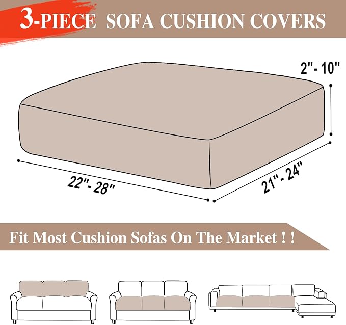 Couch Cushion Covers Seat Cushion Cover Stretch Couch Cover Separate Sectional - Image 6