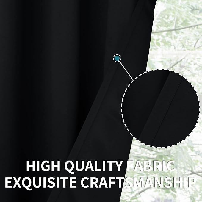 BGment Black Short Blackout Curtains - Image 7