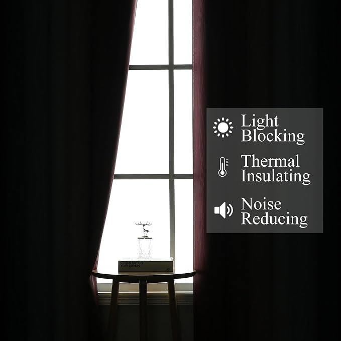 Estelar Textiler Navy Blue and Burgundy Red Ombre Blackout Curtains & Drapes - Image 3