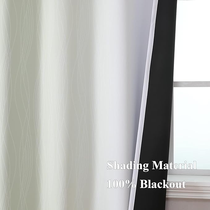 Estelar Textiler Sage Green and Greyish White Ombre Short Blackout Cafe - Image 5
