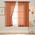 Orange Sheer Curtains 63 Inch Length 2 Panels, Voile Sheer Curtain by Home